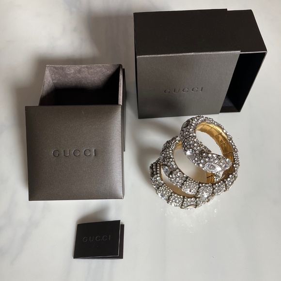 AUTHENTIC GUCCI Triple Wrap Wraparound Snake Bracelet w/original boxes - Picture 3 of 10